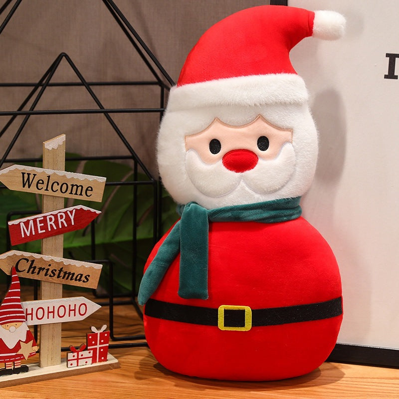 Cartoon Santa Claus and Snowman Plush Doll